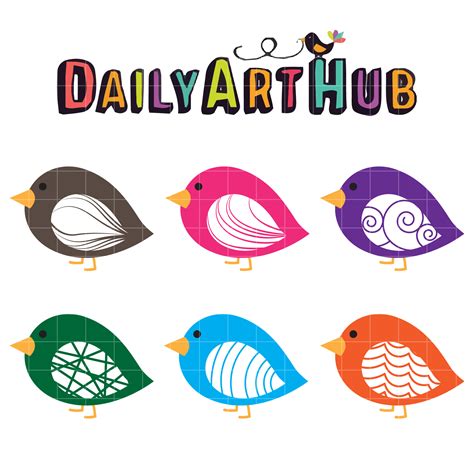 Stylish Birds Clip Art Set – Daily Art Hub // Graphics, Alphabets & SVG