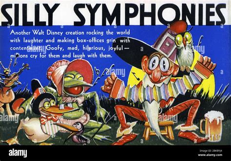 WALT DISNEY SILLY SYMPHONIES 1932 Promotional Artwork from Studio Year Book for forthcoming 1933 ...