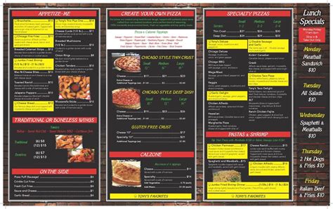 Menu - TONY'S CHICAGO PIZZA