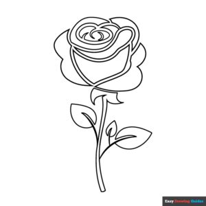 Rose Tattoo Coloring Page | Easy Drawing Guides