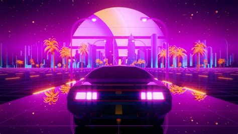 3d Retro Synthwave Night City Stock Footage Video (100% Royalty-free ...