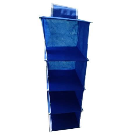 Foldable Blue Hanging Cloth Organizer, Rectangle, Size: 18x24x48 Inch at Rs 135/piece in Indore