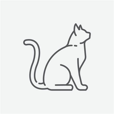 Cat silhouette icon. Elegant cat sitting side view. Cat animal element. Vector illustration ...