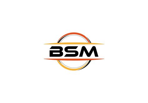 BSM letter royalty ellipse shape logo. BSM brush art logo. BSM logo for ...