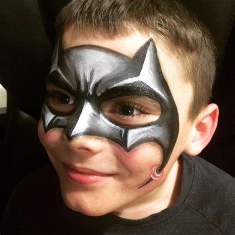 Batman Face Paint .... 3D batman mask I painted on my son #3D #batman #facepaint | Batman face ...