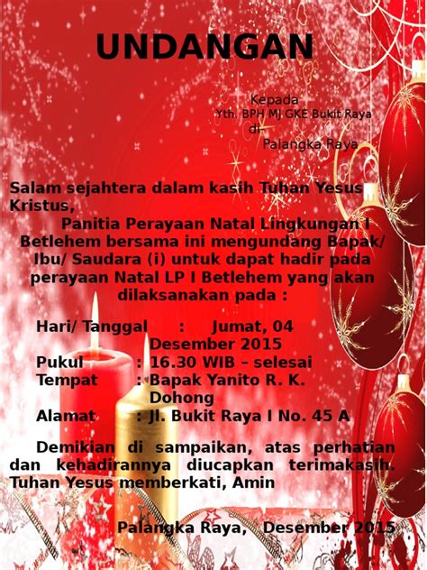 Contoh Surat Undangan Natal Contoh Surat Undangan Natal Resmi Contoh ...