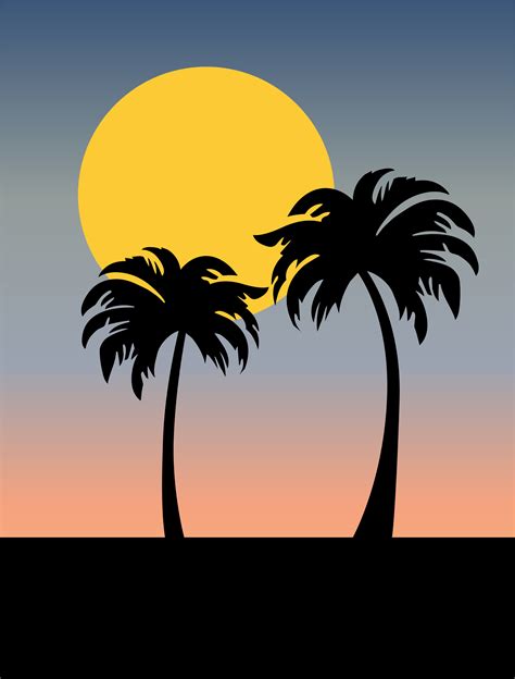 Sunset Palm Tree Silhouette