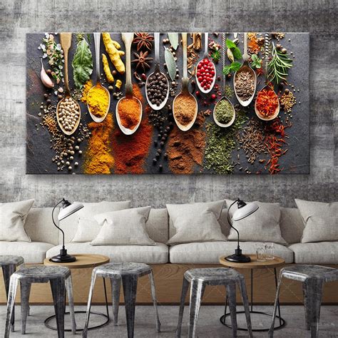 Food Painting Modern Spices Poster Canvas Modular Picture For Kitchen Restaurant Home Decoration ...