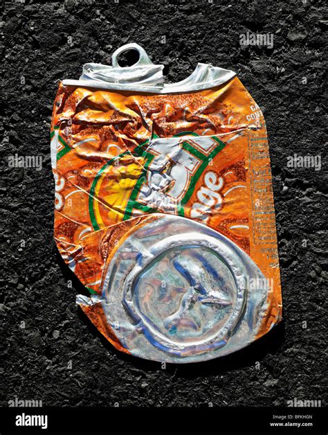 Orange Crush Soda Can Crushed Flat Stock Photo - Alamy