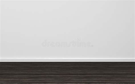 Empty Room with Plain White Wall and Wood Floor Stock Illustration ...