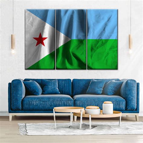 Creased Djibouti Flag Wall Art | Photography