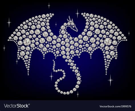 Diamond dragon Royalty Free Vector Image - VectorStock