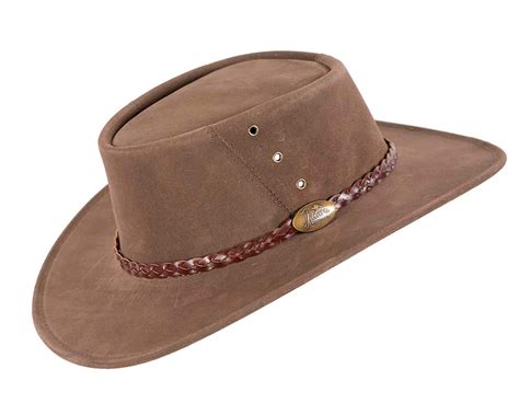 Brown Australian Leather Bush Outback Jacaru Hat Online in Australia | Hats From OZ