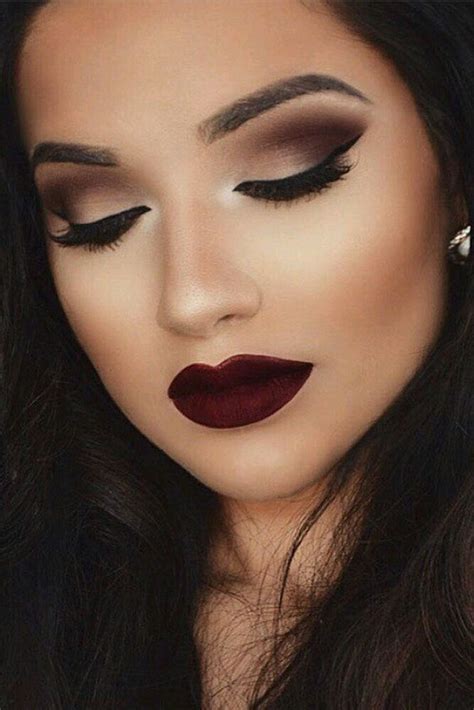 Dark Red Lipstick Makeup Looks - Mugeek Vidalondon