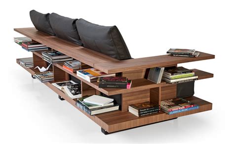 Faruk Malhan's Gazel Sofa Features Modern Wrap Around Shelving Unit | 6sqft