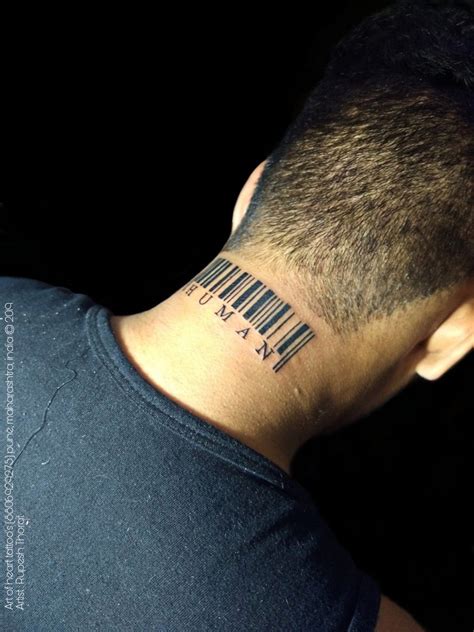 Barcode Tattoo Neck