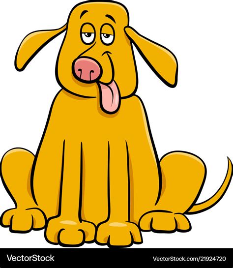 Funny yellow dog pet cartoon character Royalty Free Vector