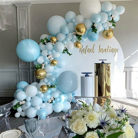 131 pcs DIY Pearly Light Balloons Garland Kit White Maca Blue Balloon ...