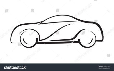 Car Side View Line Outline Silhouette Stock Vector (Royalty Free) 304411562 | Shutterstock