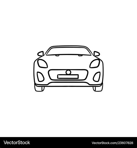 Car front view hand drawn outline doodle icon Vector Image