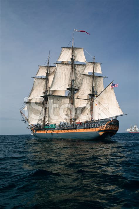 Pirate Ship Sailing AT Sea Under Full Sail stock photos - FreeImages.com