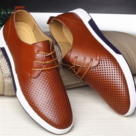 Casual Summer Pu Leather Breathable Men Shoes