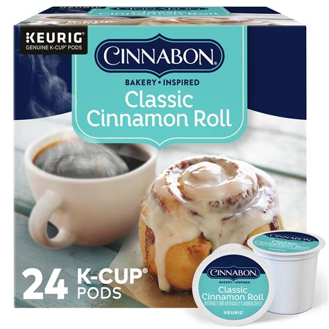 Cinnabon Classic Cinnamon Roll Flavored K-Cup Coffee Pods, Light Roast ...