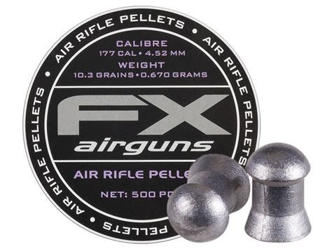 FX Air Rifle Pellets .177 Cal, 10.3 Grains, Domed, 500ct., 4.52mm - Baker Airguns