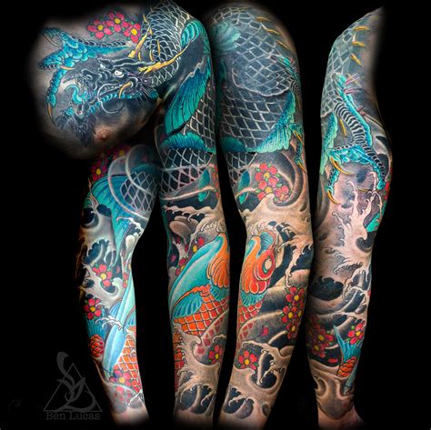 Eric's Dragon Koi and Koi Fish Sleeve Tattoo :: Behance