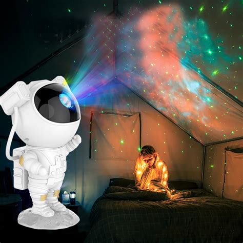 "Happyline" Astronaut Projection Lamp Colorful Sky Starry Light Nebula Projector Ocean Wave ...