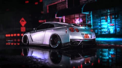 Nissan Gtr R35 White Car Side View Wallpaper Cars