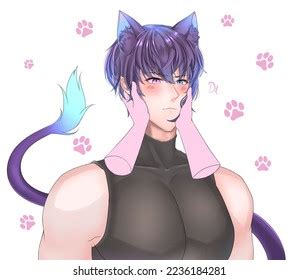 Cute Anime Boy Male Cat Ears Stock Illustration 2236184281 | Shutterstock