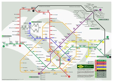 Singapore MRT & LRT train rail maps