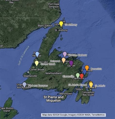 Map Of Gander Newfoundland - California southern Map