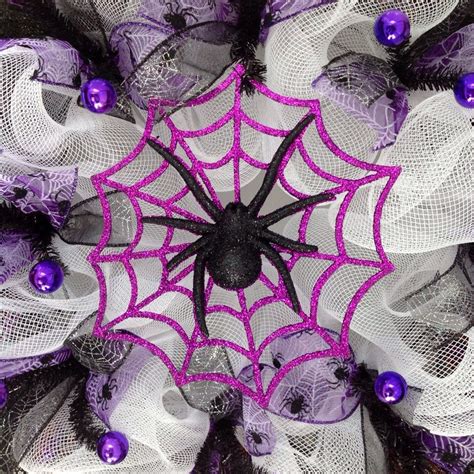 Glittering Purple Spider Web Halloween Handmade Deco Mesh | Etsy