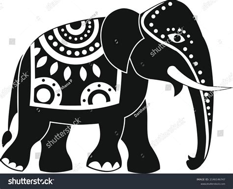 Indian Sri Lankan Tusker Elephant Tribal Stock Vector (Royalty Free ...