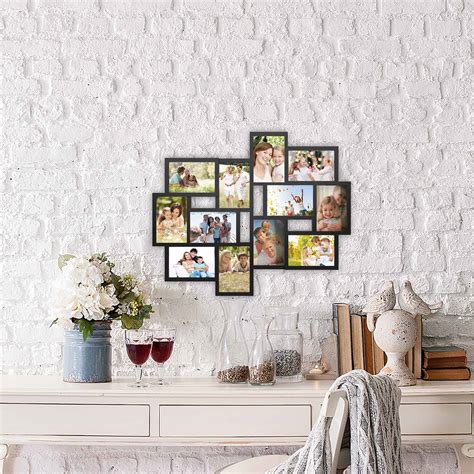 Lavish Home Collage Picture Frame with 12 Openings for 4x6 Photos- Wall Hanging Multiple Photo ...