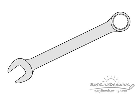 Adjustable Wrench Drawing