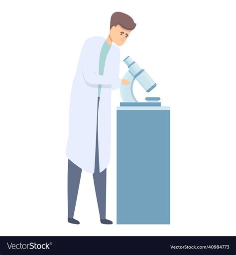 Doctor microscope icon cartoon lab Royalty Free Vector Image