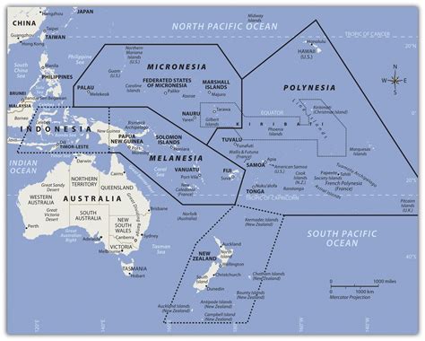 The Pacific and Antarctica | South pacific islands, Tropic of capricorn ...