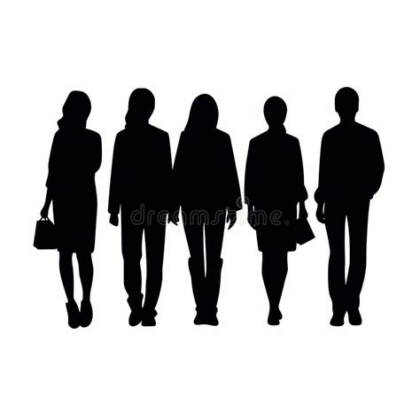 Group of People Black Icon on White Background. Group of People Silhouette Stock Vector ...