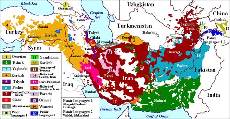 Iranic languages map by Worldmaper, based on maps by Kamandar Fattah (2000) and on André & Jean ...