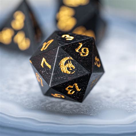 URWizards Dnd Ebony Wood Dice Set Dragon Style | Urwizards