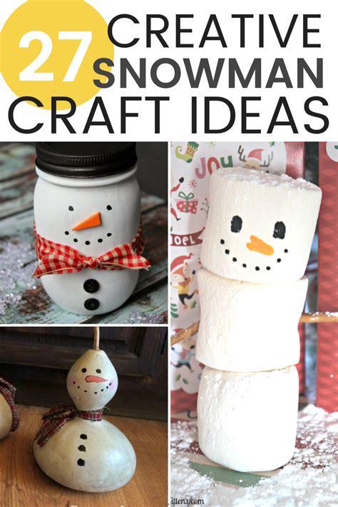 27 Creative DIY Snowman Decorations • Grillo Designs