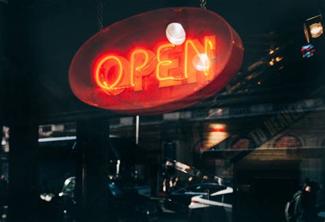 Free Photo: Open Sign Neon Light Bar or Restaurant