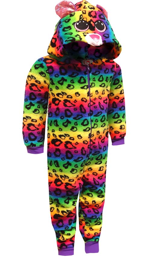 ty-beanie-boo - ty beanie boos dotty the multicolored leopard onesie - Walmart.com - Walmart.com