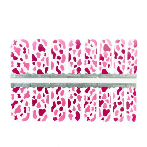 Pink Cow Print Nails | Nail Wraps by Nails Mailed