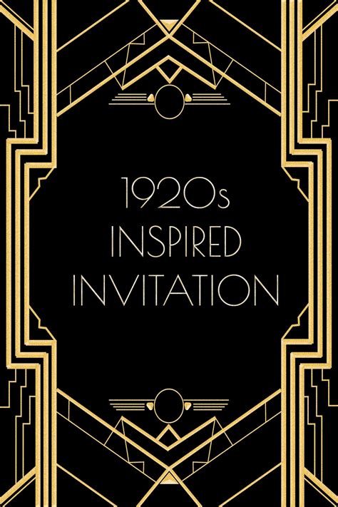 Use this 1920s inspired invitation template for a Gatsby or flapper ...