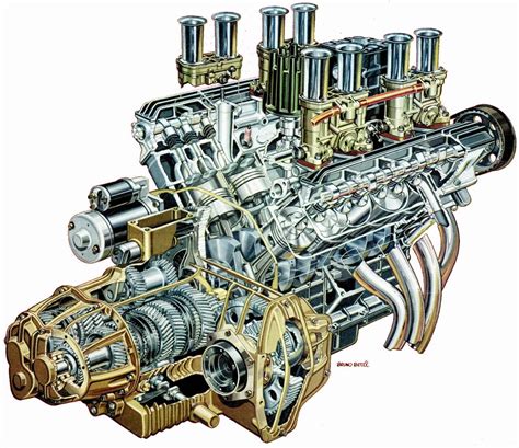 V8 engine cutaway illustration Motor Engine, V8 Engine, Automobile ...