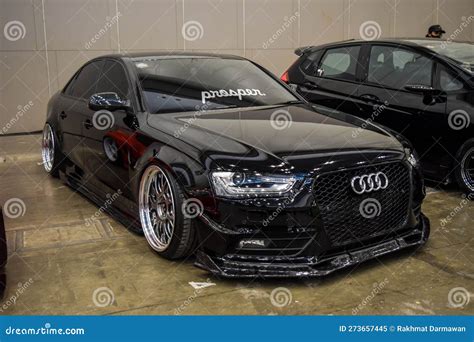 Modified black Audi A4 B8 editorial image. Image of jakarta - 273657445